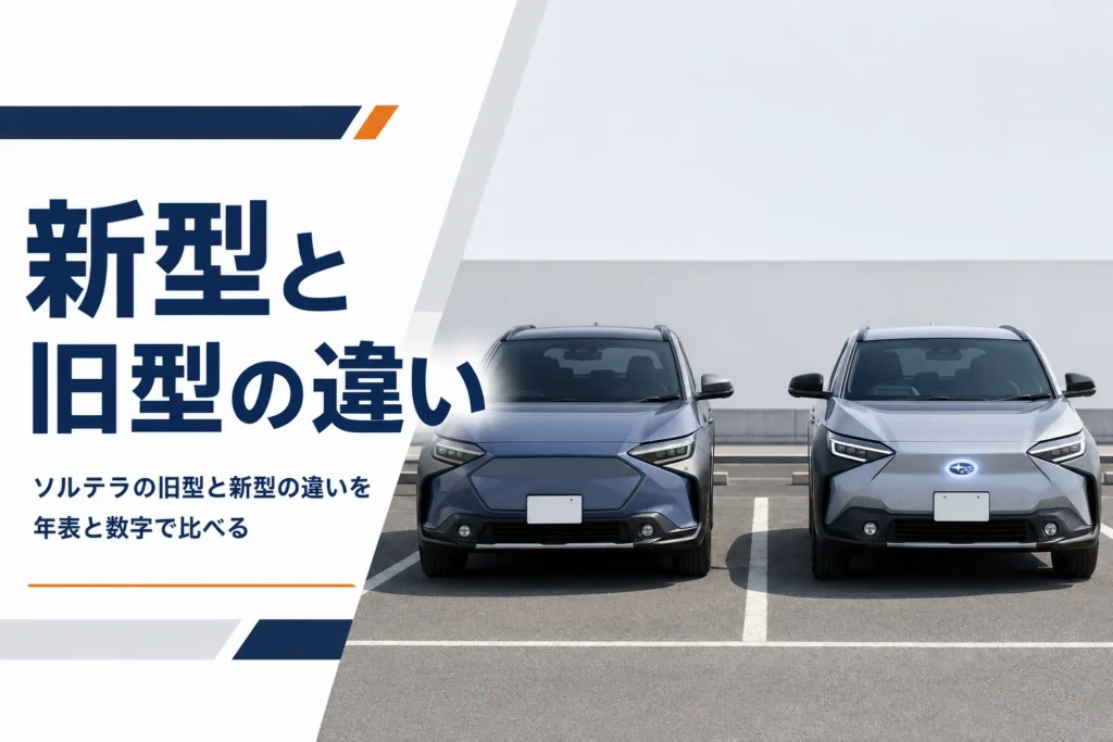 ソルテラの旧型と新型を並べて比べるイメージ