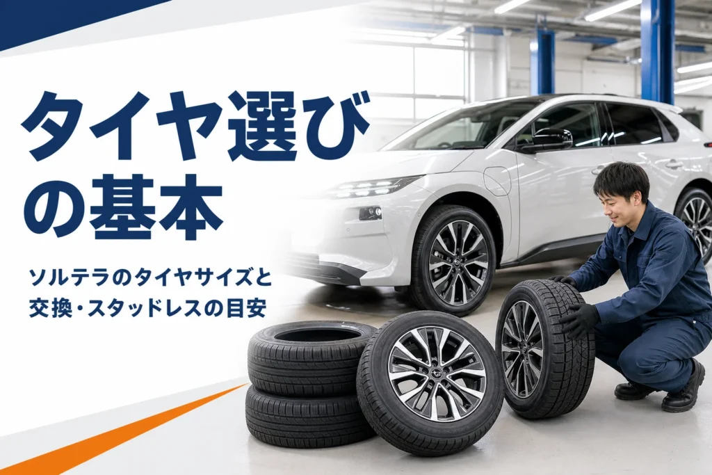 ソルテラのタイヤ交換をイメージしたタイヤとホイール